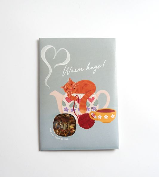 Tea Postcard Warm Hugs